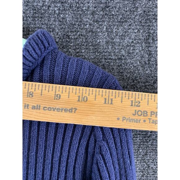 Tahari Baby Girl Knit Dress Long Sleeve Christmas Reindeer Design Blue Size 24 - Picture 10 of 12